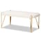 Baxton Studio Kassa Contemporary Glam and Luxe Brushed Gold Metal and White Finished Wood Coffee Table 181-11312-Zoro - alternate 1